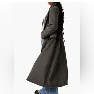 We The Free Wool Duster Victorian Jacket, Heather Charcoal, Size XS